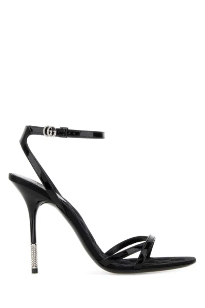 Gucci Leather Upper And Sole Sandal In Black
