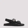 Gucci Nappa Leather Open Toe Flat Sole Sandals In Black