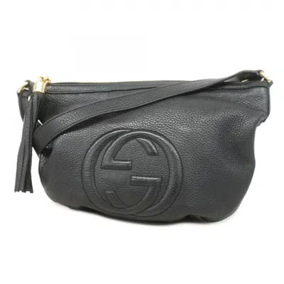 Pre-owned Gucci Black Leather Shoulder Bag ()