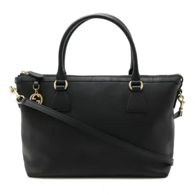 Pre-owned Gucci Black Leather Shoulder Bag Tote Bag ()
