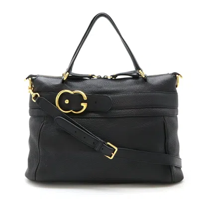 Pre-owned Gucci Black Leather Shoulder Bag Tote Bag ()