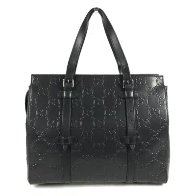 Pre-owned Gucci Black Leather Shoulder Bag Tote Bag ()