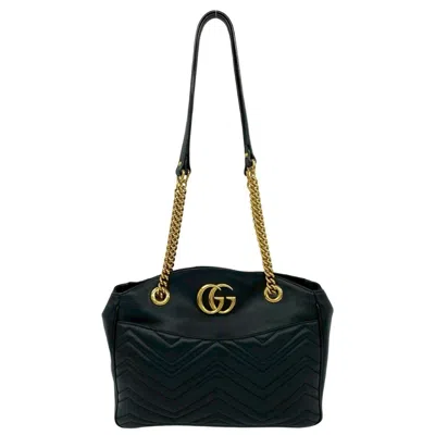Pre-owned Gucci Black Leather Shoulder Bag Tote Bag ()