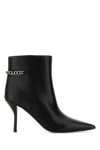 Gucci Leather Signoria Ankle Boots In Black