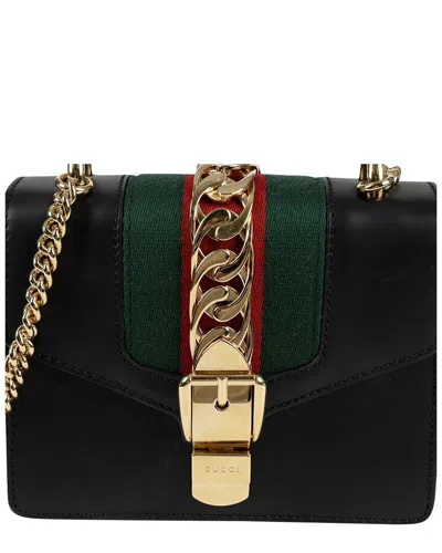 Gucci Black Leather Silvi Mini Crossbody