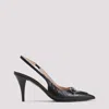 Gucci Erin Gg Leather Slingback Mules Women In Nero