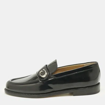 Pre-owned Gucci Black Leather Slip On Loafers Size 37