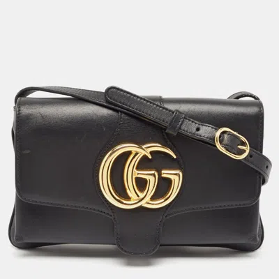 Pre-owned Gucci Black Leather Small Arli Crossbody Bag