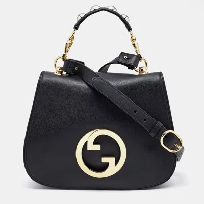 Pre-owned Gucci Black Leather Small Blondie Top Handle Bag