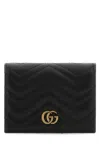 Gucci Gg Marmont 2.0 Leather Card Case In Neronero