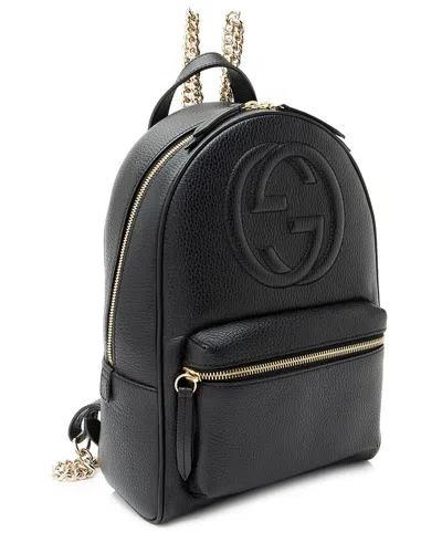 Gucci Black Leather Soho Chain Backpack (authentic Pre-loved)