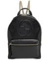 Gucci Black Leather Soho Chain Backpack (authentic Pre-loved) In Black