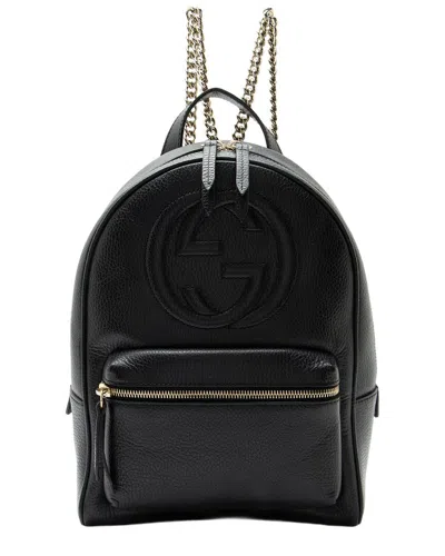Gucci Black Leather Soho Chain Backpack (authentic Pre-loved)