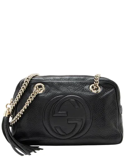 Pre-owned Gucci Black Leather Soho Chain Small Shoulder Bag (authentic Pre-loved)