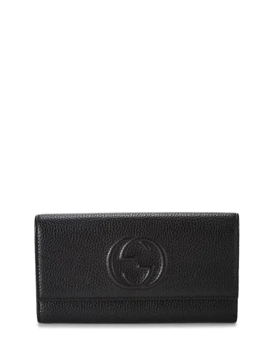 Pre-owned Gucci Black Leather Soho Continental Wallet (authentic Pre-loved)