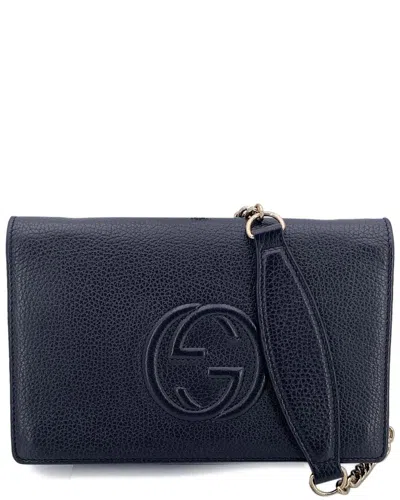 Gucci Black Leather Soho Crossbody (authentic Pre-loved)