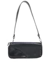 Gucci Black Leather Studded Flap Shoulder Bag (authentic Pre-loved) In Black