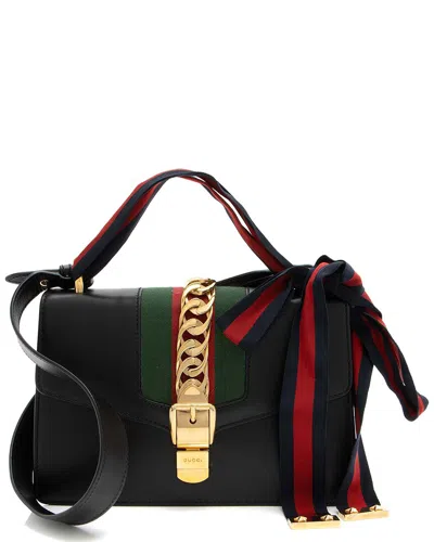 Gucci Black Leather Sylvie Small Shoulder Bag (authentic Pre-loved)