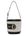 Gucci Black, White Canvas & Leather  73 Small Bucket Bag (authentic Pre-loved) In Black