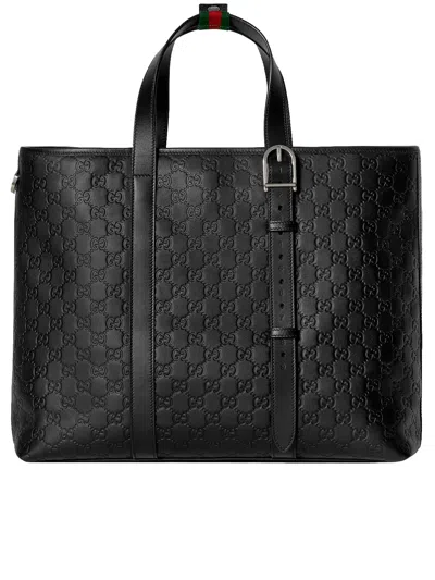 Gucci Black Leather Tote
