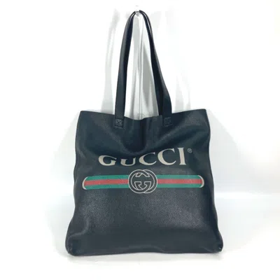 Pre-owned Gucci Black Leather Tote Bag ()