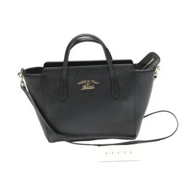 Pre-owned Gucci Black Leather Tote Bag ()