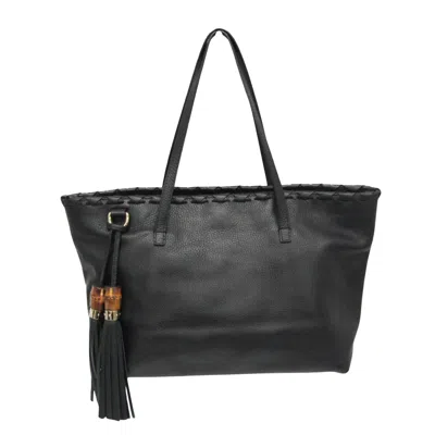 Pre-owned Gucci Black Leather Tote Bag ()