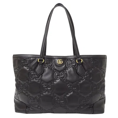 Pre-owned Gucci Black Leather Tote Bag ()