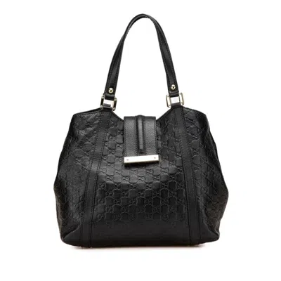 Pre-owned Gucci Black Leather Tote Bag ()