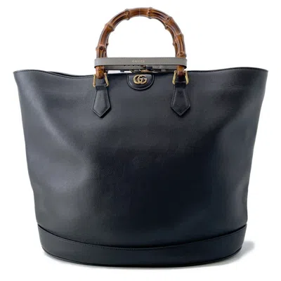 Pre-owned Gucci Black Leather Tote Bag ()