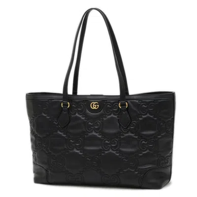 Pre-owned Gucci Black Leather Tote Bag ()