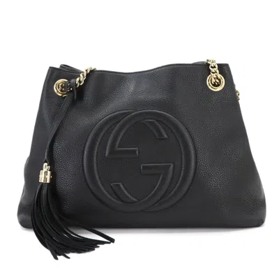 Pre-owned Gucci Black Leather Tote Bag ()