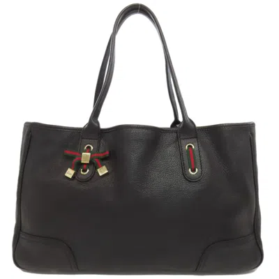 Pre-owned Gucci Black Leather Tote Bag ()