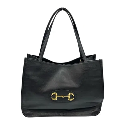 Pre-owned Gucci Black Leather Tote Bag ()