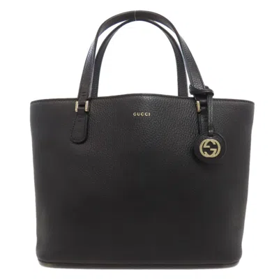 Pre-owned Gucci Black Leather Tote Bag ()