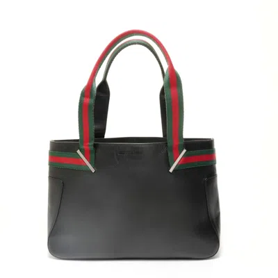 Pre-owned Gucci Black Leather Tote Bag ()