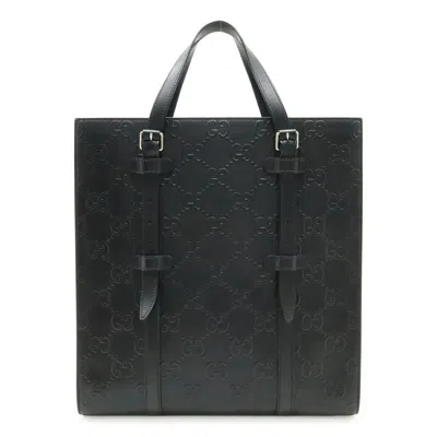 Pre-owned Gucci Black Leather Tote Bag ()