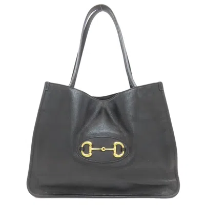 Pre-owned Gucci Black Leather Tote Bag ()
