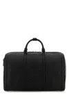 Gucci Premium Leather Travel Bag With Top Handle In Black