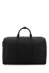 Gucci Premium Leather Travel Bag With Top Handle In Black