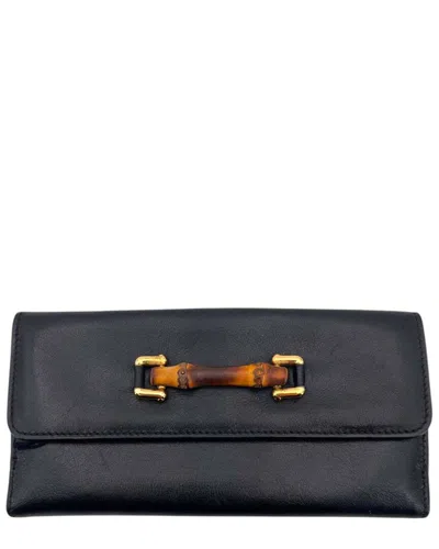 Pre-owned Gucci Black Leather Wallet (authentic Pre-loved)