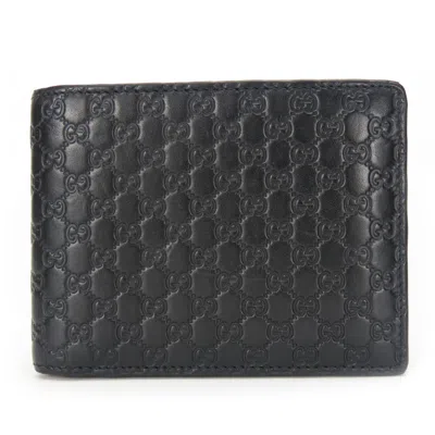 Pre-owned Gucci Black Leather Wallet (bi-fold) ()