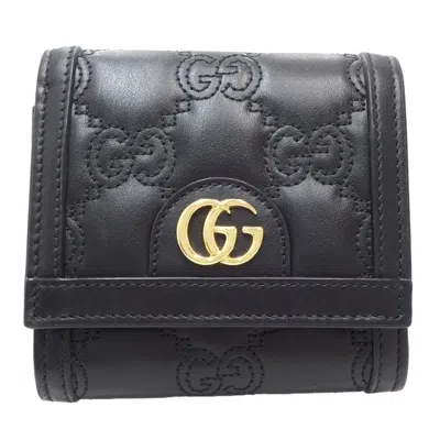 Pre-owned Gucci Black Leather Wallet (bi-fold) ()
