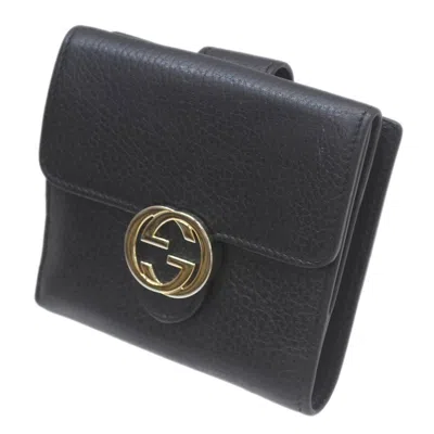 Pre-owned Gucci Black Leather Wallet (bi-fold) ()