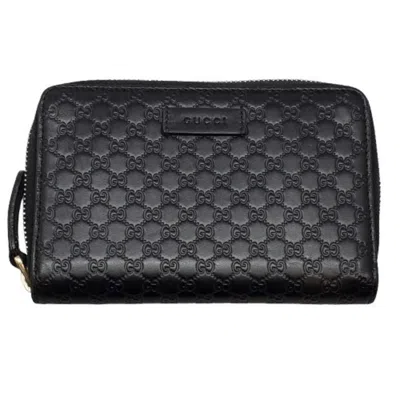 Pre-owned Gucci Black Leather Wallet (bi-fold) ()