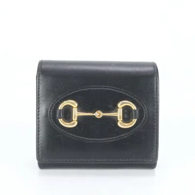 Pre-owned Gucci Black Leather Wallet (bi-fold) ()