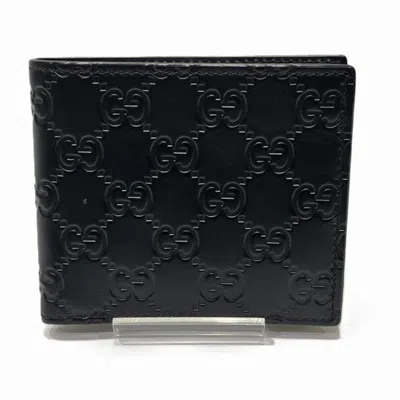 Pre-owned Gucci Black Leather Wallet (bi-fold) ()