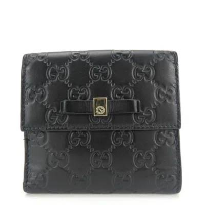 Pre-owned Gucci Black Leather Wallet (bi-fold) ()