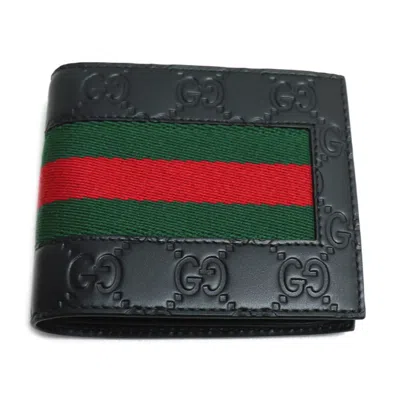 Pre-owned Gucci Black Leather Wallet (bi-fold) ()