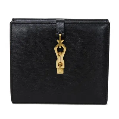 Pre-owned Gucci Black Leather Wallet (bi-fold) ()